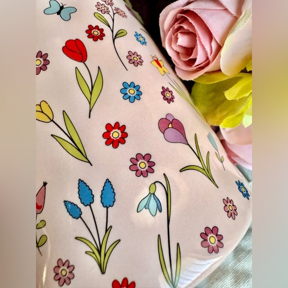 New Wild Flower Floral Garden Print Pink Textured Ceramic Coffee Mug Cup 20oz - Picture 4 of 6